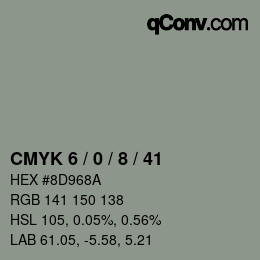 Color code: CMYK 6 / 0 / 8 / 41 | qconv.com
