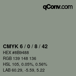 颜色代码: CMYK 6 / 0 / 8 / 42 | qconv.com