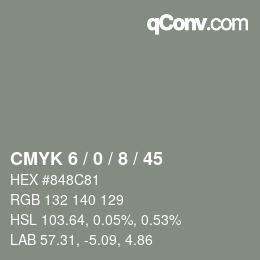 Color code: CMYK 6 / 0 / 8 / 45 | qconv.com