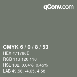 Color code: CMYK 6 / 0 / 8 / 53 | qconv.com