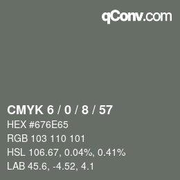 カラーコード: CMYK 6 / 0 / 8 / 57 | qconv.com