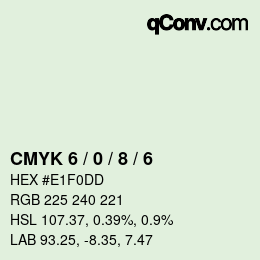 カラーコード: CMYK 6 / 0 / 8 / 6 | qconv.com