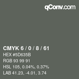 カラーコード: CMYK 6 / 0 / 8 / 61 | qconv.com