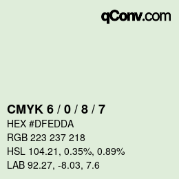 颜色代码: CMYK 6 / 0 / 8 / 7 | qconv.com