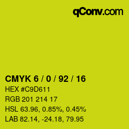 Color code: CMYK 6 / 0 / 92 / 16 | qconv.com