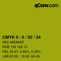 Color code: CMYK 6 / 0 / 92 / 34 | qconv.com