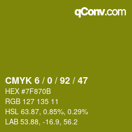 Color code: CMYK 6 / 0 / 92 / 47 | qconv.com