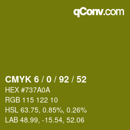 Color code: CMYK 6 / 0 / 92 / 52 | qconv.com