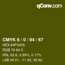 Color code: CMYK 6 / 0 / 94 / 67 | qconv.com