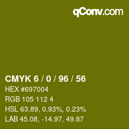Color code: CMYK 6 / 0 / 96 / 56 | qconv.com
