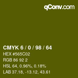 Color code: CMYK 6 / 0 / 98 / 64 | qconv.com