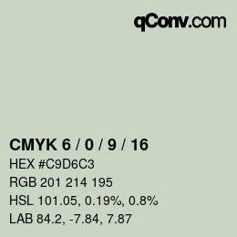 颜色代码: CMYK 6 / 0 / 9 / 16 | qconv.com