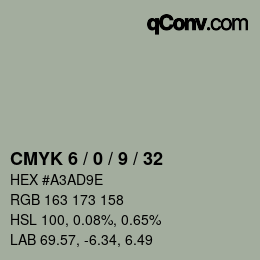 颜色代码: CMYK 6 / 0 / 9 / 32 | qconv.com