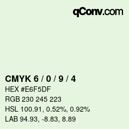 Color code: CMYK 6 / 0 / 9 / 4 | qconv.com