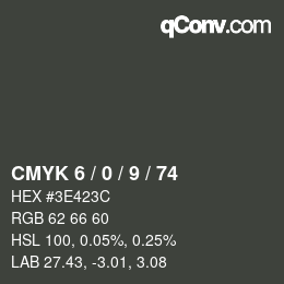 Color code: CMYK 6 / 0 / 9 / 74 | qconv.com