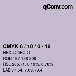 カラーコード: CMYK 6 / 10 / 0 / 18 | qconv.com
