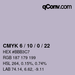 Farbcode: CMYK 6 / 10 / 0 / 22 | qconv.com