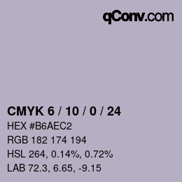 カラーコード: CMYK 6 / 10 / 0 / 24 | qconv.com
