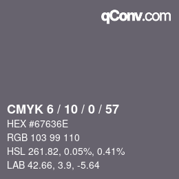 Color code: CMYK 6 / 10 / 0 / 57 | qconv.com