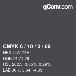 Color code: CMYK 6 / 10 / 0 / 69 | qconv.com