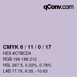 カラーコード: CMYK 6 / 11 / 0 / 17 | qconv.com