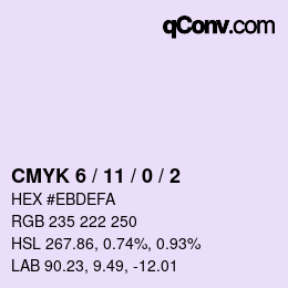 颜色代码: CMYK 6 / 11 / 0 / 2 | qconv.com
