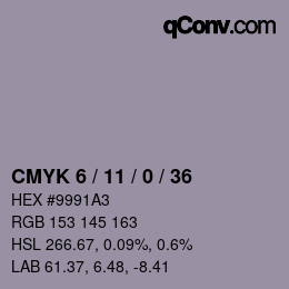颜色代码: CMYK 6 / 11 / 0 / 36 | qconv.com