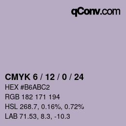 颜色代码: CMYK 6 / 12 / 0 / 24 | qconv.com
