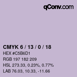 颜色代码: CMYK 6 / 13 / 0 / 18 | qconv.com