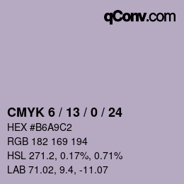 颜色代码: CMYK 6 / 13 / 0 / 24 | qconv.com
