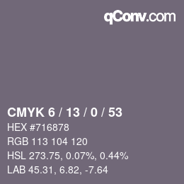 Código de color: CMYK 6 / 13 / 0 / 53 | qconv.com