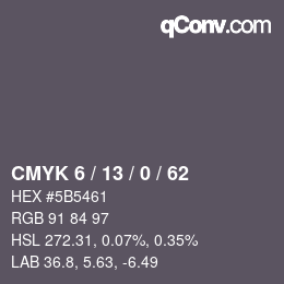 Color code: CMYK 6 / 13 / 0 / 62 | qconv.com