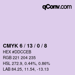 カラーコード: CMYK 6 / 13 / 0 / 8 | qconv.com