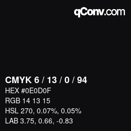 Color code: CMYK 6 / 13 / 0 / 94 | qconv.com