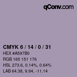 Color code: CMYK 6 / 14 / 0 / 31 | qconv.com