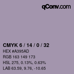 颜色代码: CMYK 6 / 14 / 0 / 32 | qconv.com