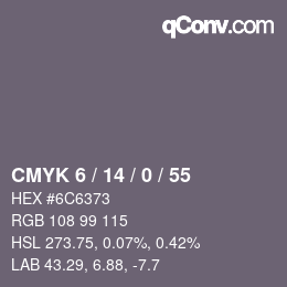 カラーコード: CMYK 6 / 14 / 0 / 55 | qconv.com