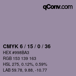 颜色代码: CMYK 6 / 15 / 0 / 36 | qconv.com