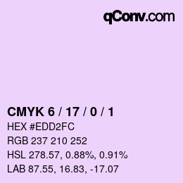 カラーコード: CMYK 6 / 17 / 0 / 1 | qconv.com
