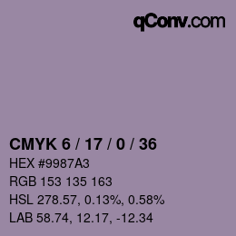 颜色代码: CMYK 6 / 17 / 0 / 36 | qconv.com