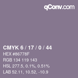 颜色代码: CMYK 6 / 17 / 0 / 44 | qconv.com