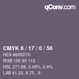 Farbcode: CMYK 6 / 17 / 0 / 56 | qconv.com