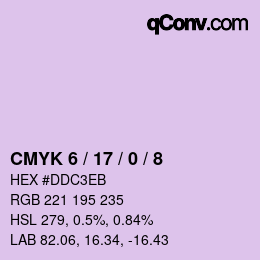 颜色代码: CMYK 6 / 17 / 0 / 8 | qconv.com