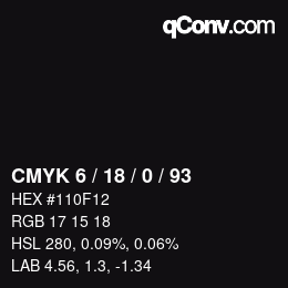 Farbcode: CMYK 6 / 18 / 0 / 93 | qconv.com