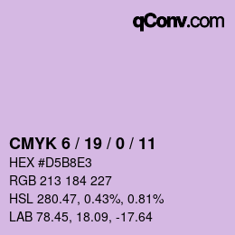 カラーコード: CMYK 6 / 19 / 0 / 11 | qconv.com