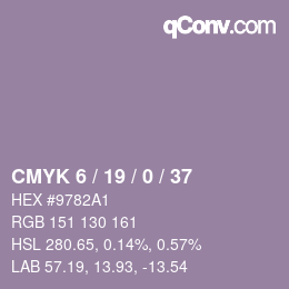 Farbcode: CMYK 6 / 19 / 0 / 37 | qconv.com