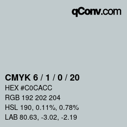 颜色代码: CMYK 6 / 1 / 0 / 20 | qconv.com