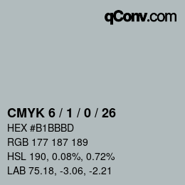 Color code: CMYK 6 / 1 / 0 / 26 | qconv.com