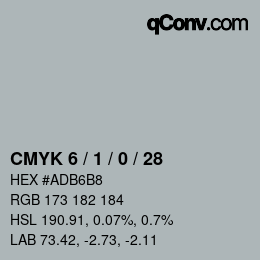 颜色代码: CMYK 6 / 1 / 0 / 28 | qconv.com