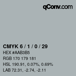颜色代码: CMYK 6 / 1 / 0 / 29 | qconv.com